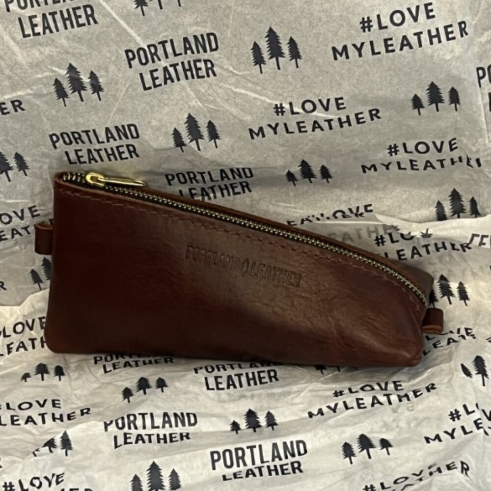 Portland Leather, Cold Brew Tote Bag NWT, with Alpine Bag, Dopp Keychain, Scarf - Picture 10 of 14